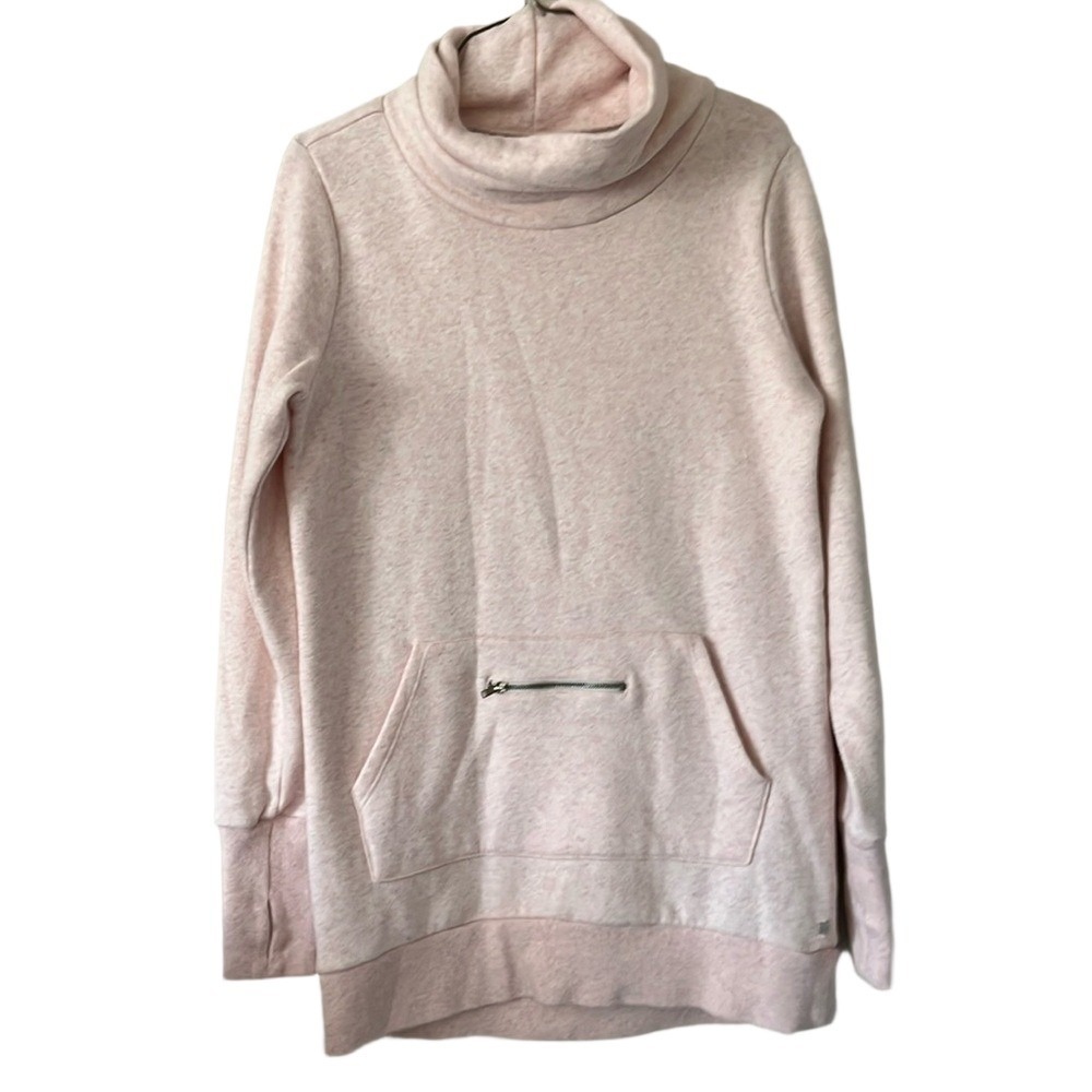 Fabletics Zaylee pullover sweatshirt tunic funnel neck pocket‎ small pink comfy